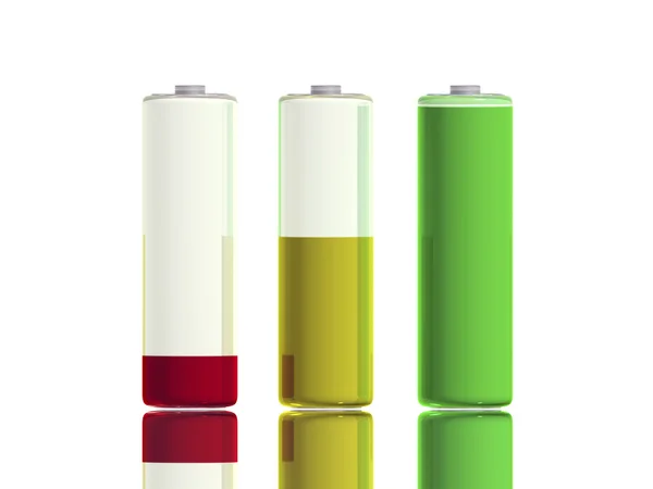 3 Batteries - front — Stock Photo, Image