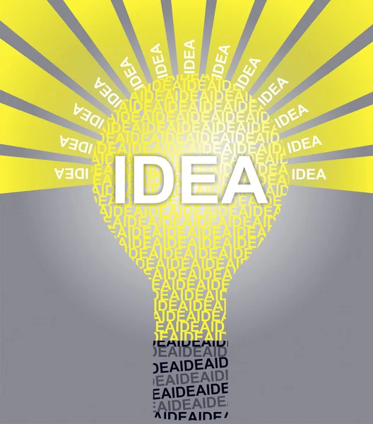 Типографическая лампочка IDEA — стоковое фото