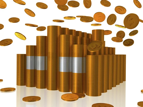 Arany érmék ház — Stock Fotó