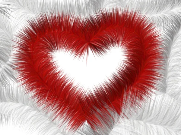 Červená kožešina srdce — Stock fotografie