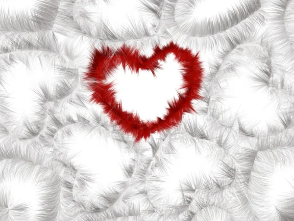 Vörös és fehér szívek — Stock Fotó