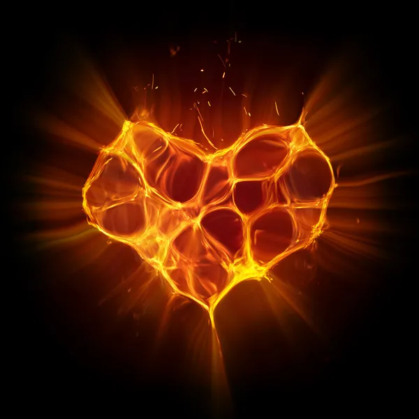Büyülü ateşli kalp — Stok fotoğraf