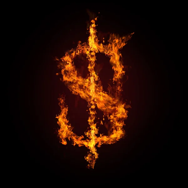 Crisi finanziaria. Dollaro in fiamme . — Foto Stock