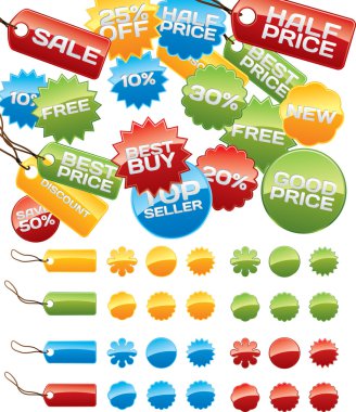 Vector business badges mega-pack clipart