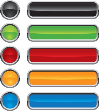 Colorful vector buttons for web design clipart