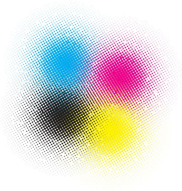 Cmyk halftone. Vector. clipart