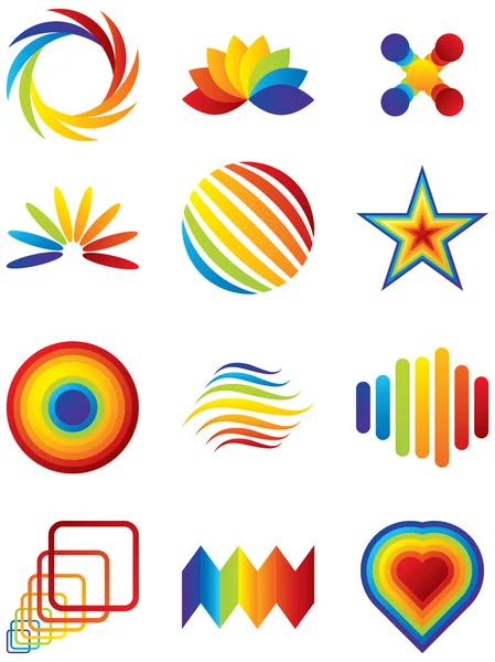 Symboles vectoriels colorés — Image vectorielle