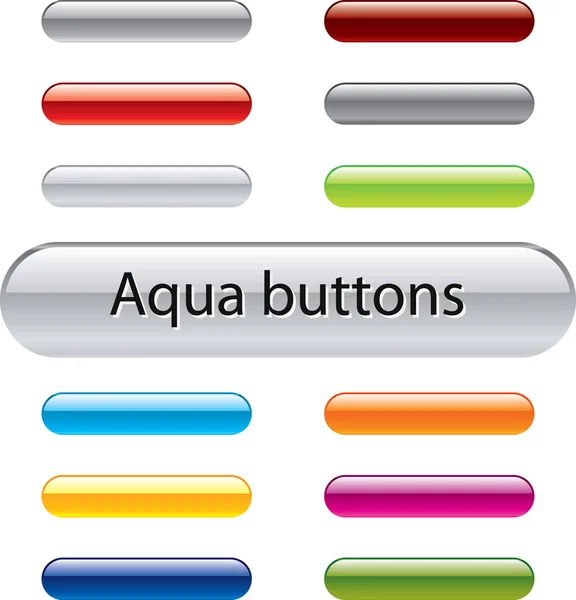 Web デザインのためのアクア ベクトル ボタン — ストックベクタ
