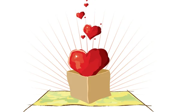 Подарочная коробка с любовью — стоковый вектор