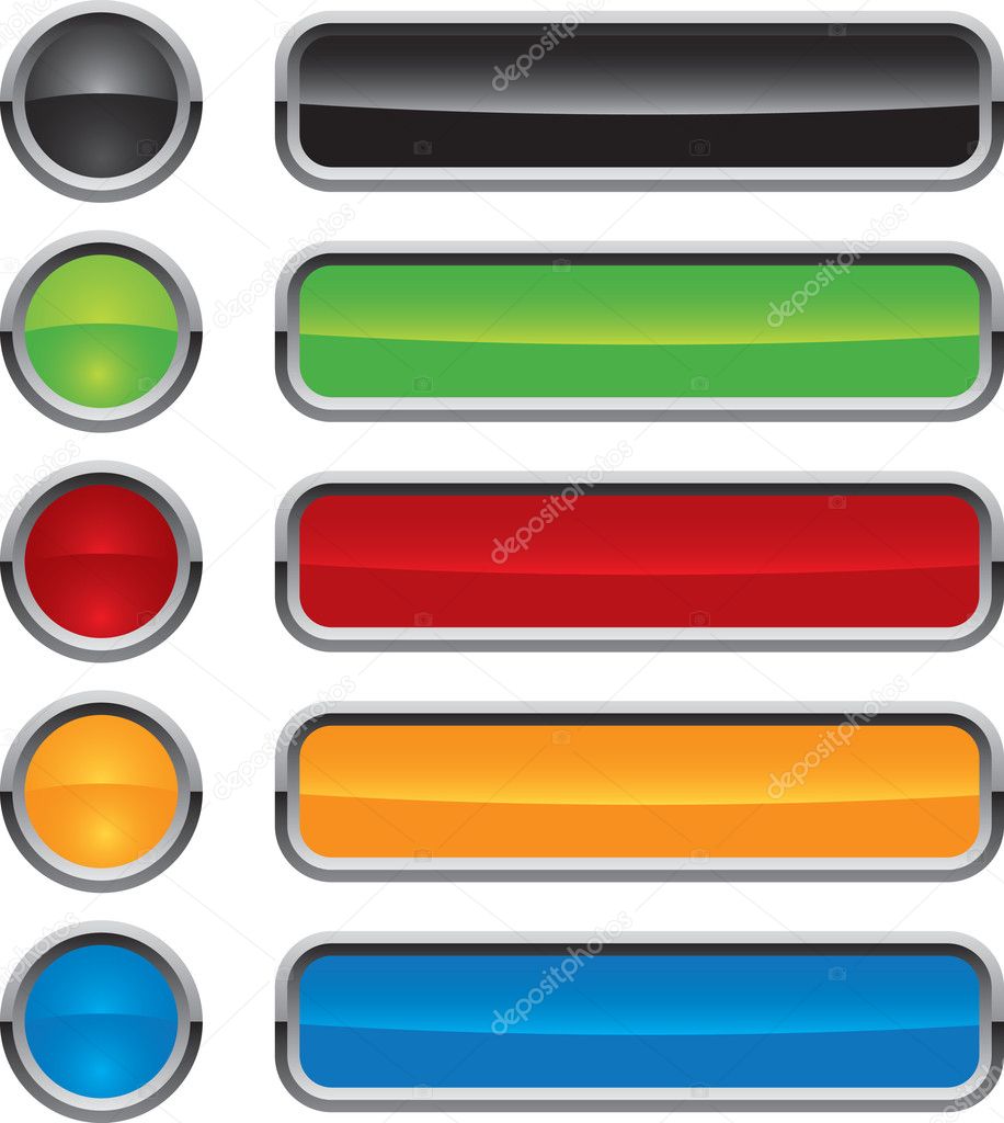 Colorful vector buttons for web design