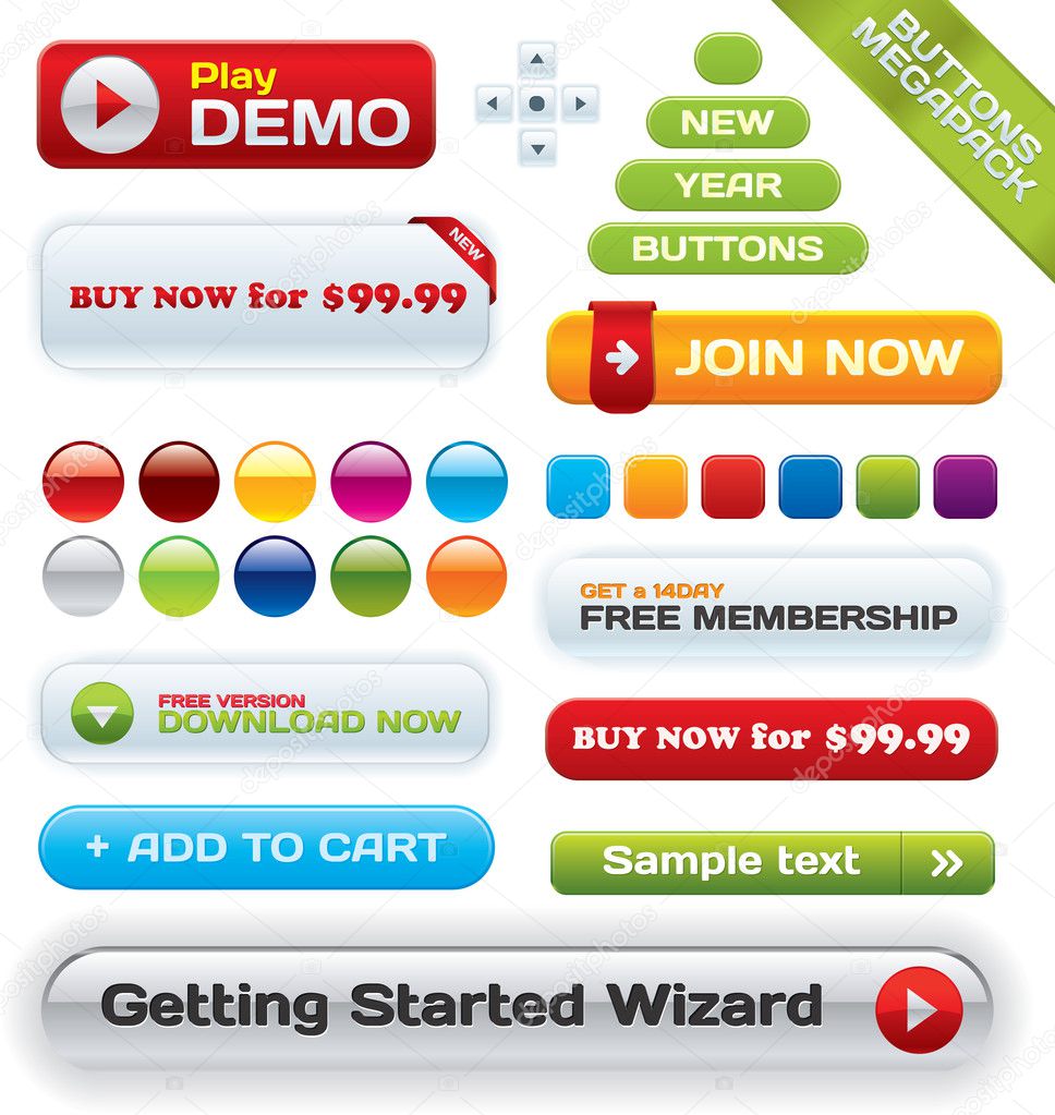 Download Vector business buttons mega-pack — Stock Vector © jakegfx ...