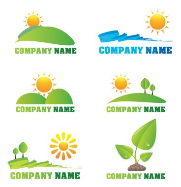 Collection of nature logos and icons clipart