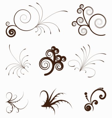 Vintage swirly elements clipart