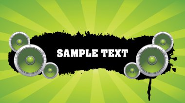 Grunge banner with speakers clipart