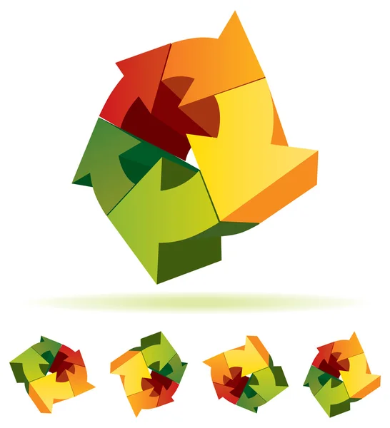 Logo de boucle de flèches 3D — Image vectorielle
