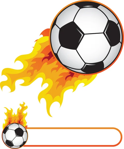 Voetbal in vlam — Stockvector