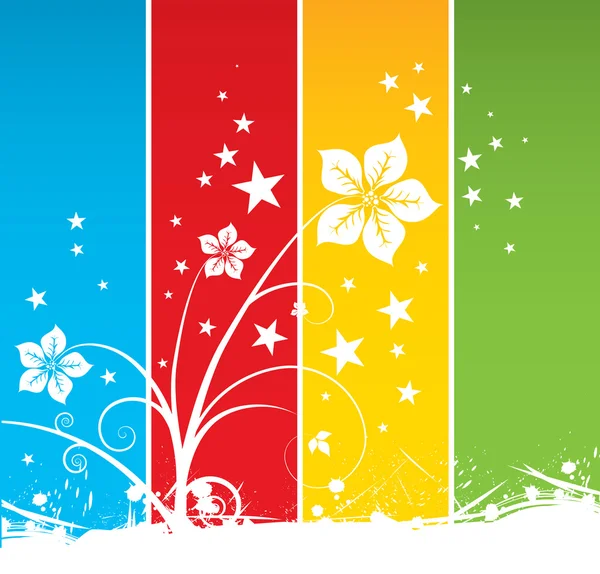 色彩鲜艳的花卉背景 — 图库矢量图片