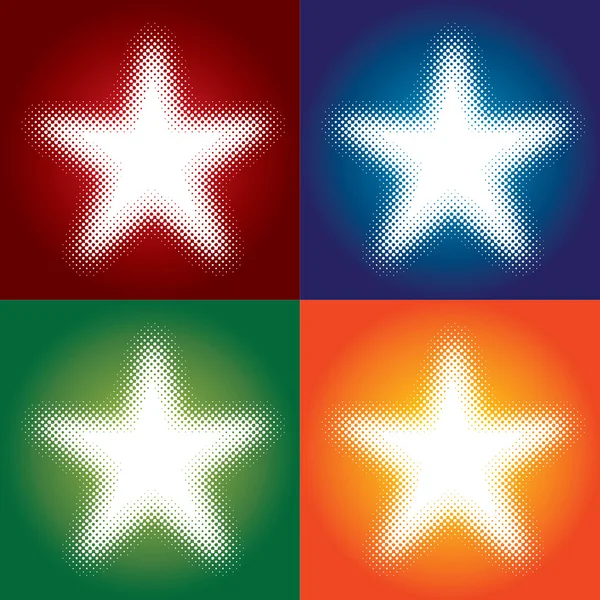 Coloridas estrellas de vectores punteados — Archivo Imágenes Vectoriales