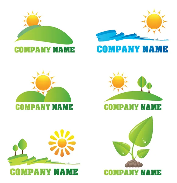 Collectie van natuur logo's en pictogrammen — Stockvector
