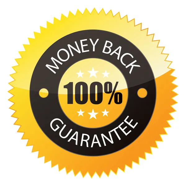 Badge "100% geld terug" — Stockvector