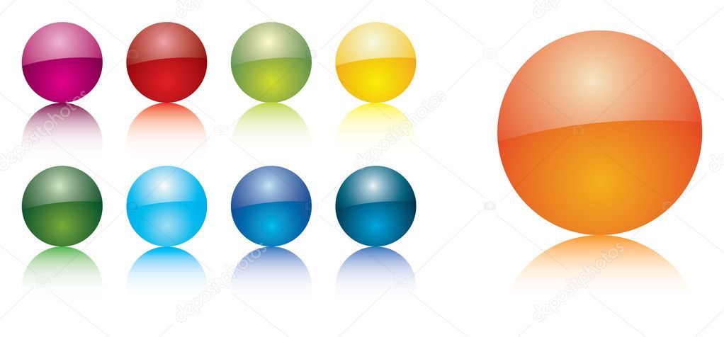 Glossy colorful orbs