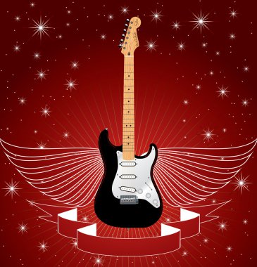 Guitar with wings clipart