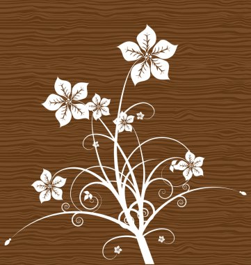 Floral on wood clipart