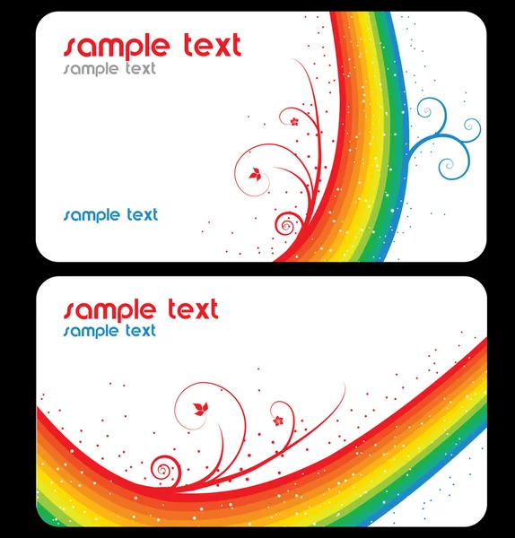 Cartões de visita arco-íris — Vetor de Stock
