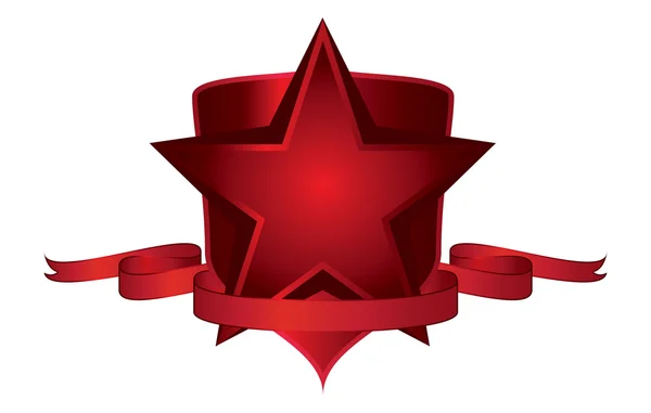 Étoile rouge avec ruban — Image vectorielle
