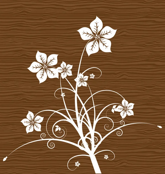 Floral on wood — Stock Vector