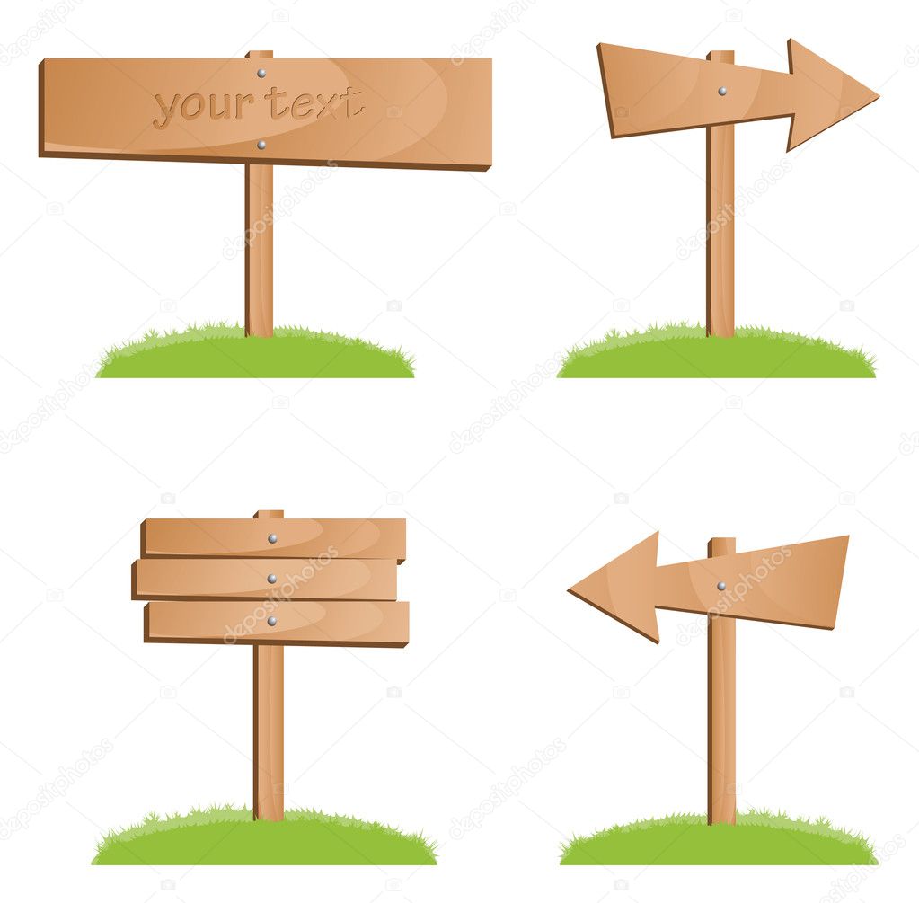 Vector wooden signs