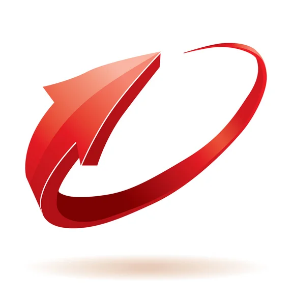 3D red glossy arrow — Stockvector
