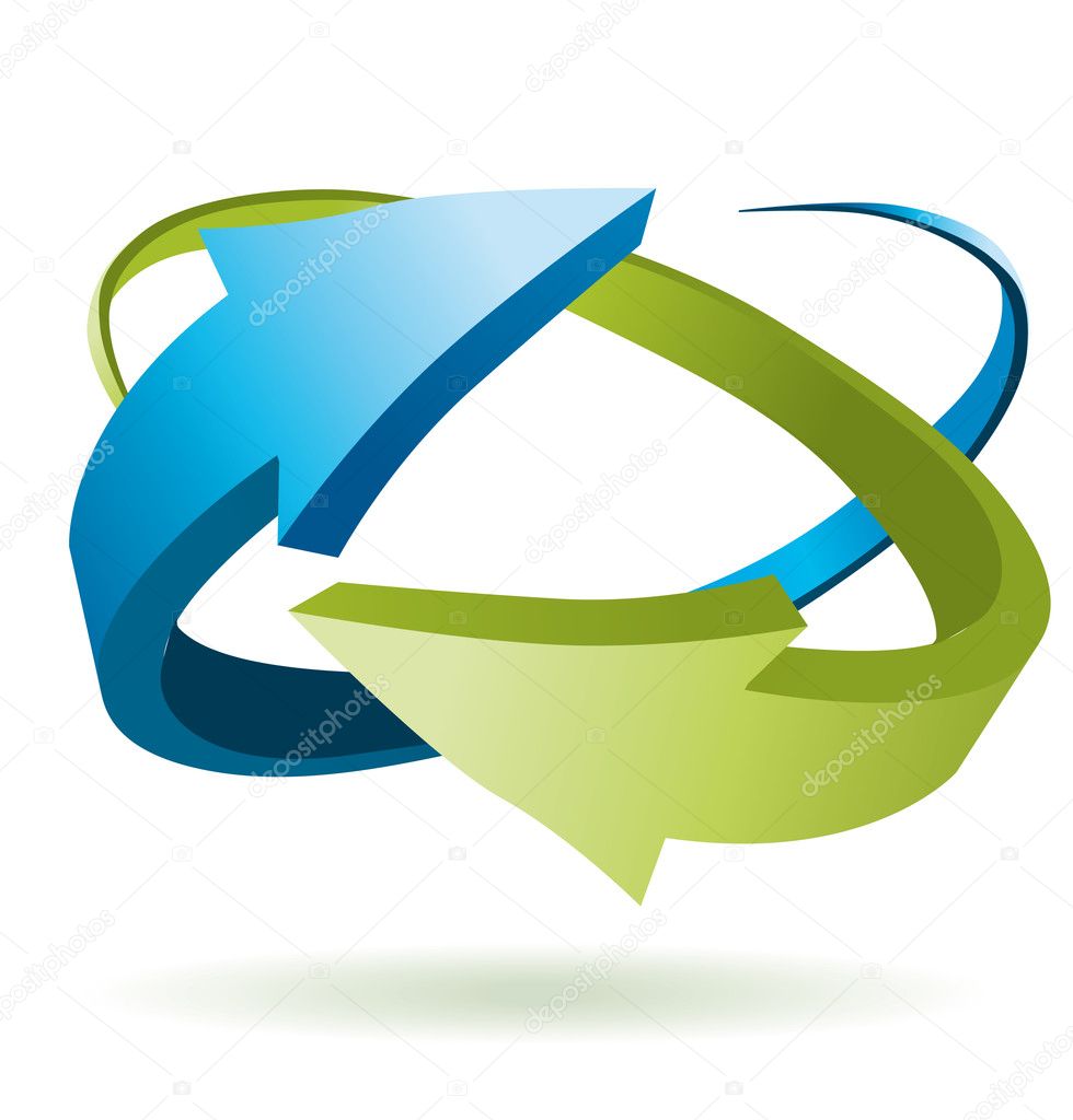 Blue And Green 3d Vector Arrows Stock Vector Image By ©jakegfx 2285806
