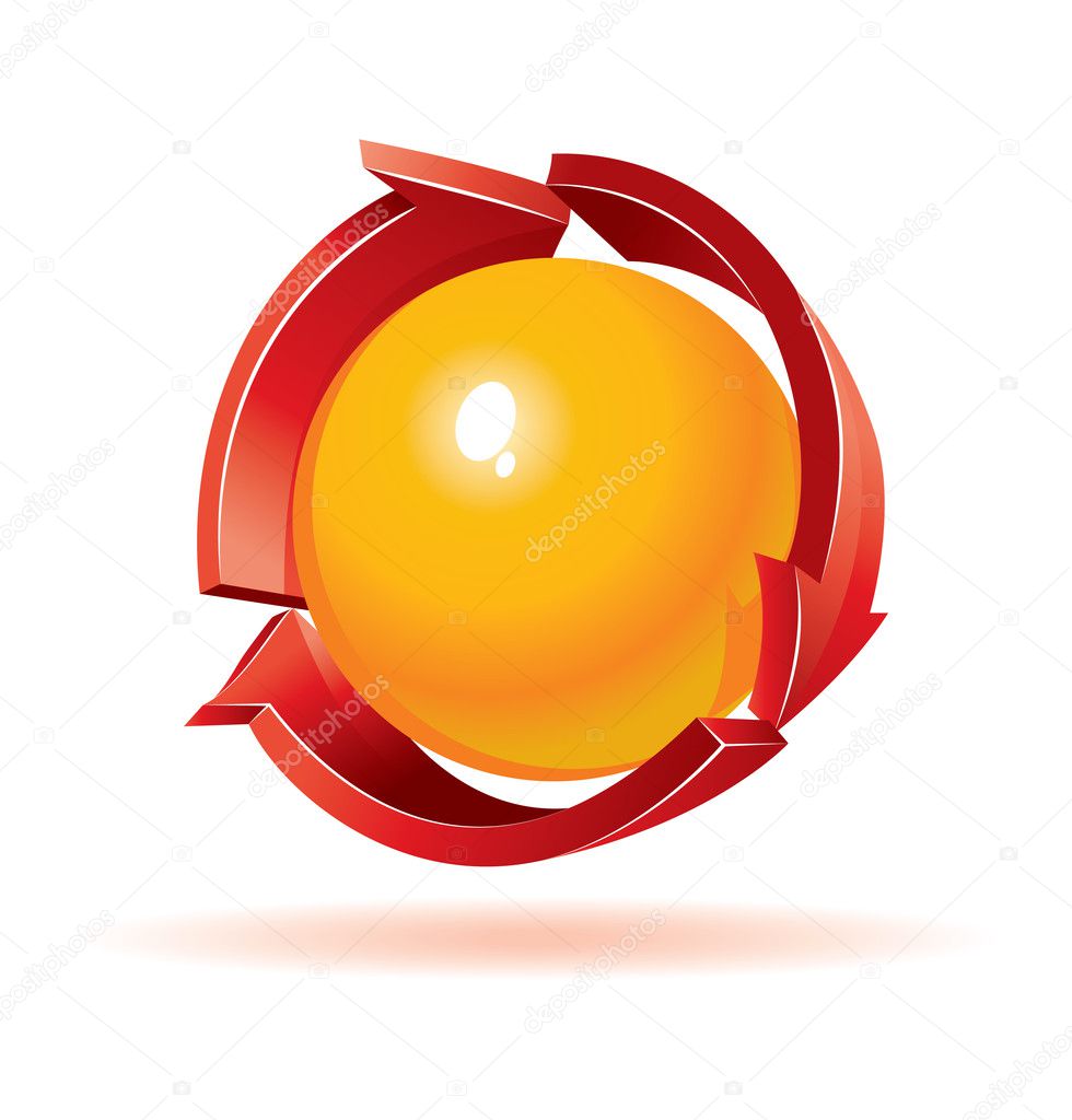 3d vector sphere and arrows