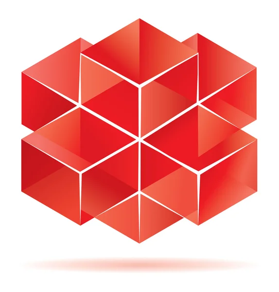 Diseño de cubo rojo — Vector de stock