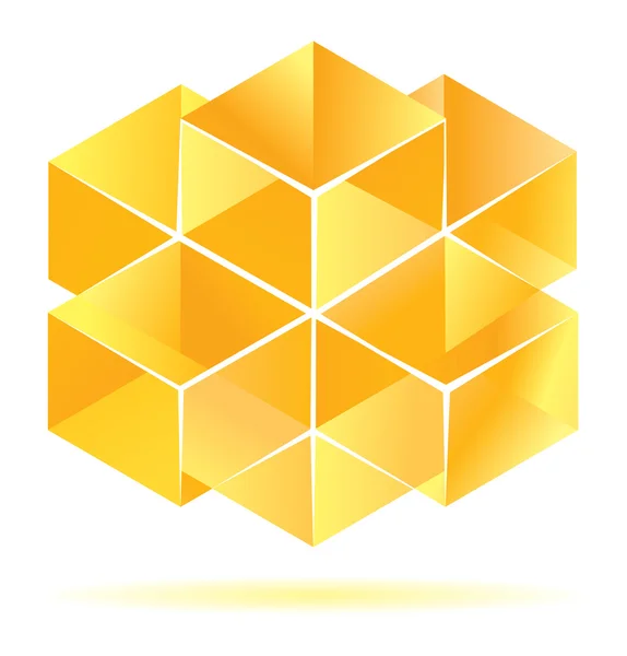 Yellow cube design — Stock Vector