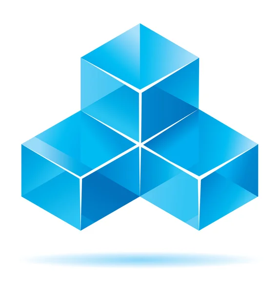 Diseño de cubo azul — Vector de stock