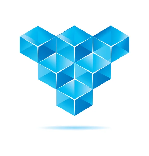 Blue cube design — Stock Vector