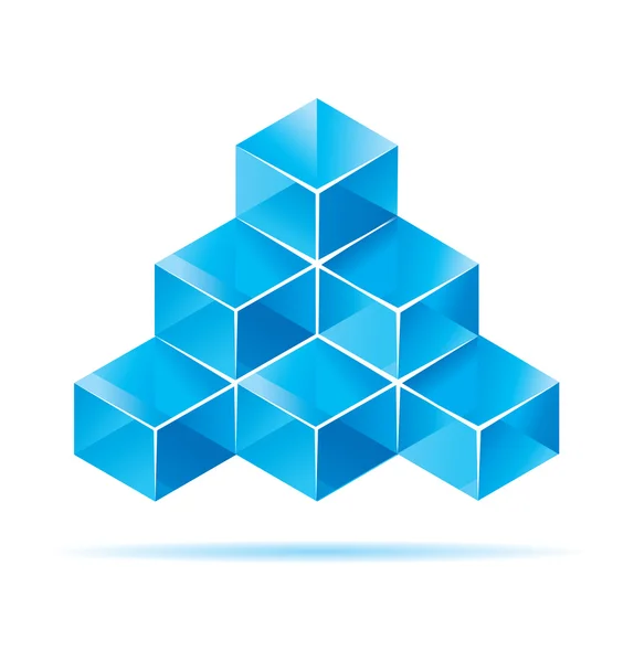 Blue cube design — Stock Vector