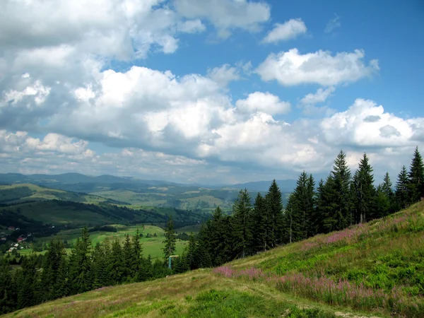 Panorama vanaf bergtop — Stockfoto