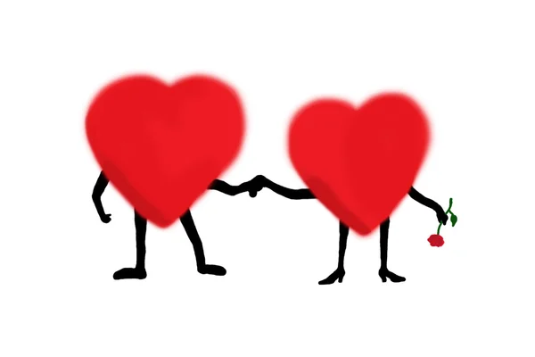 2 つの心、バレンタイン — ストック写真