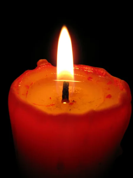 Red candle macro — Stock Photo, Image