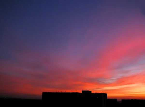 stock image Autumn sunset over a city