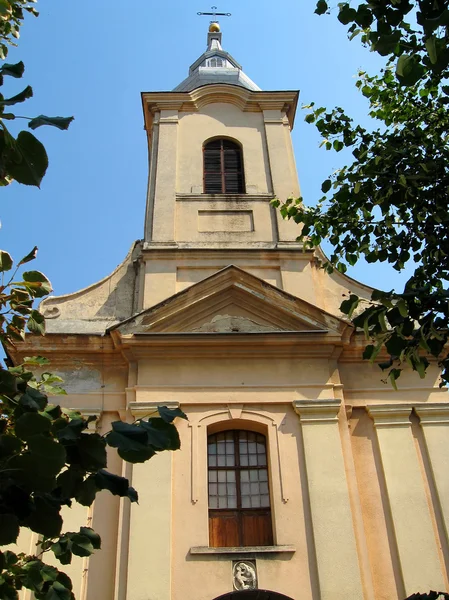 Facade of old catholic church — Stock Photo, Image
