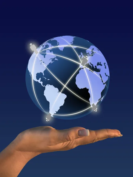Globe on human hand — Stock Photo, Image