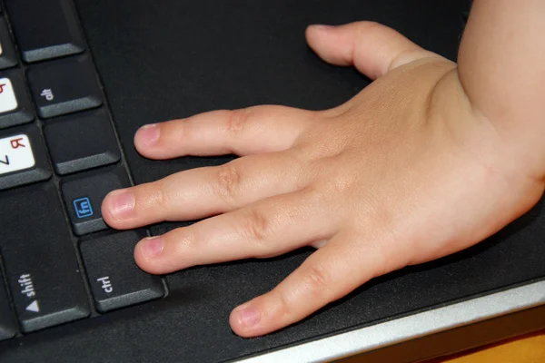 stock image Hand on the laptop