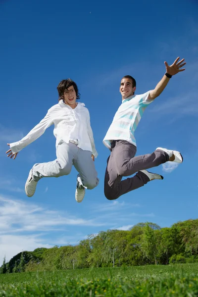 Boys jumping — Stock Photo, Image