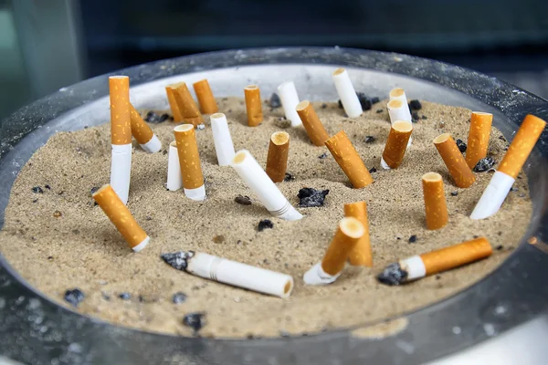 stock image Ashtray with cigarette butts