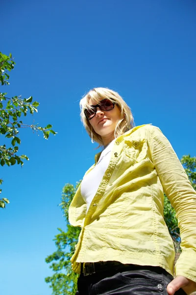 stock image Beautiful girl in sunglasses