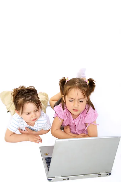 Playing on the computer — Stock Photo, Image